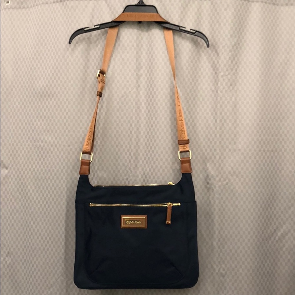 Calvin Klein Navy/Brown Nylon Crossbody
